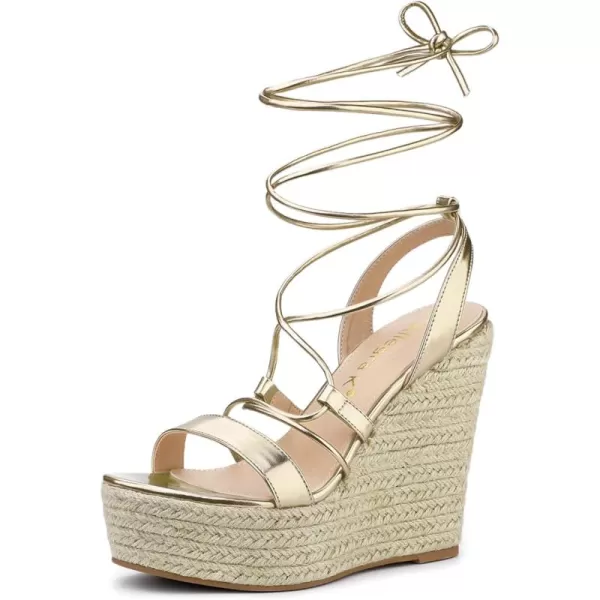 Allegra K Women's Espadrilles Platform Wedges Heel Lace Up Sandals