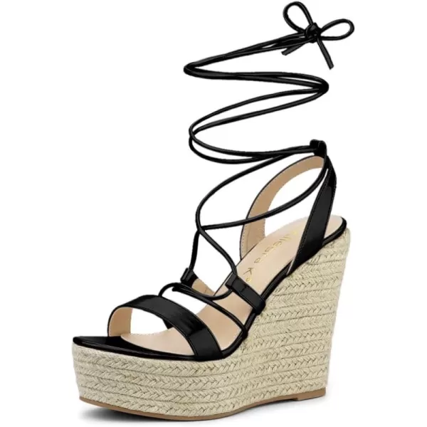 Allegra K Women's Espadrilles Platform Wedges Heel Lace Up Sandals