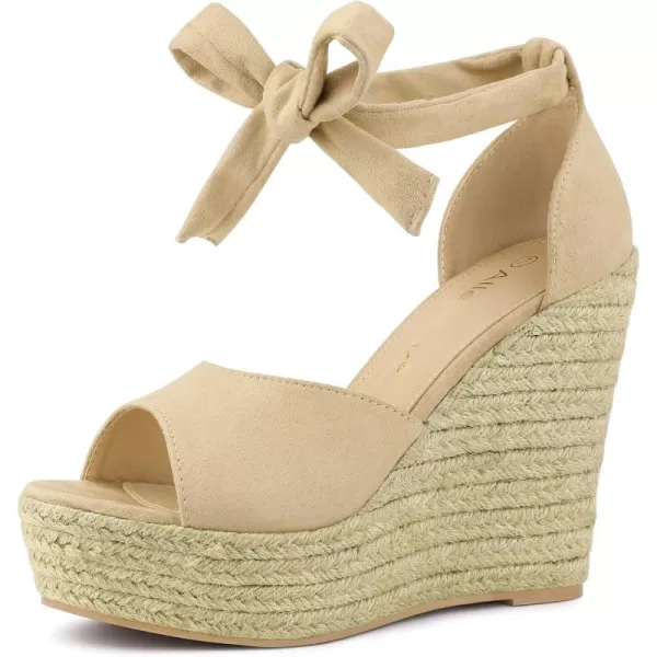 Allegra K Women's Espadrilles Tie Up Ankle Strap Wedges Sandals