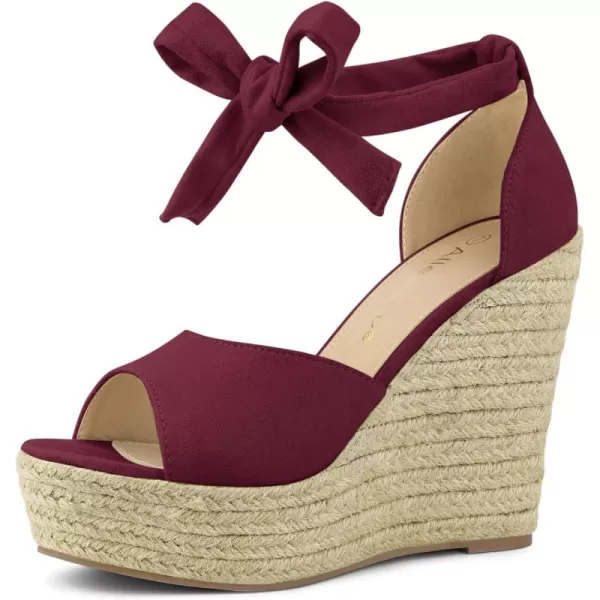 Allegra K Women's Espadrilles Tie Up Ankle Strap Wedges Sandals