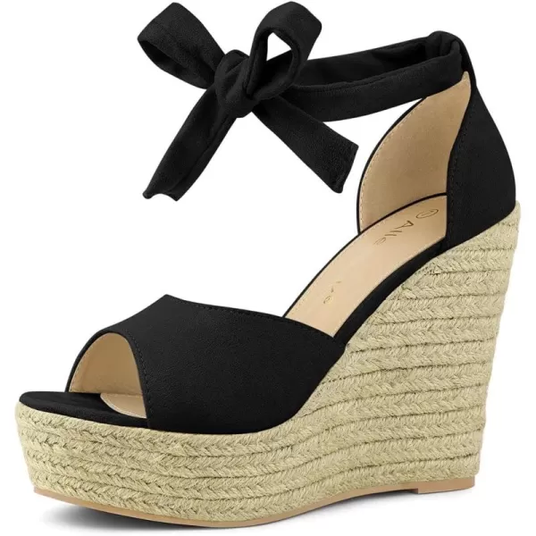 Allegra K Women's Espadrilles Tie Up Ankle Strap Wedges Sandals