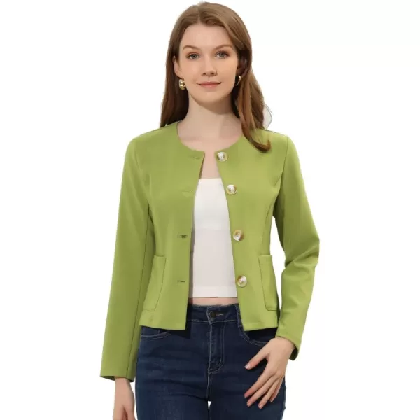 Allegra K Women's Fall Casual Jacket Elegant Button Front Work Office Blazer