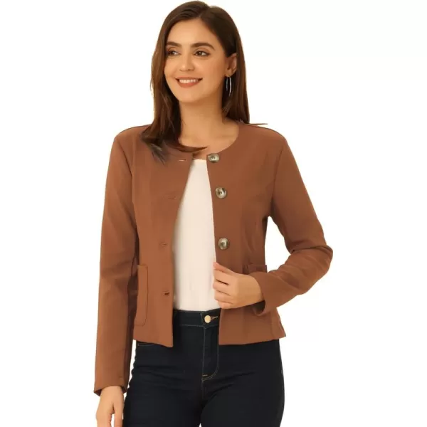 Allegra K Women's Fall Casual Jacket Elegant Button Front Work Office Blazer