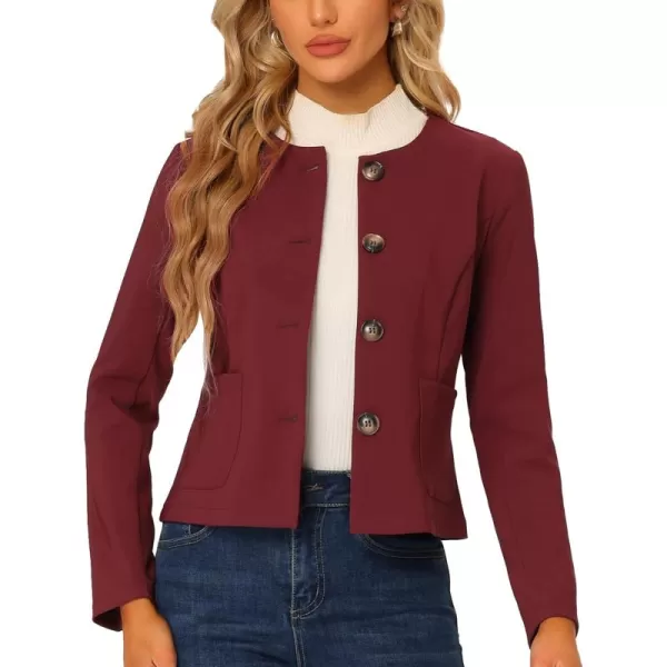 Allegra K Women's Fall Casual Jacket Elegant Button Front Work Office Blazer