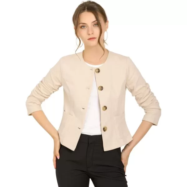 Allegra K Women's Fall Casual Jacket Elegant Button Front Work Office Blazer