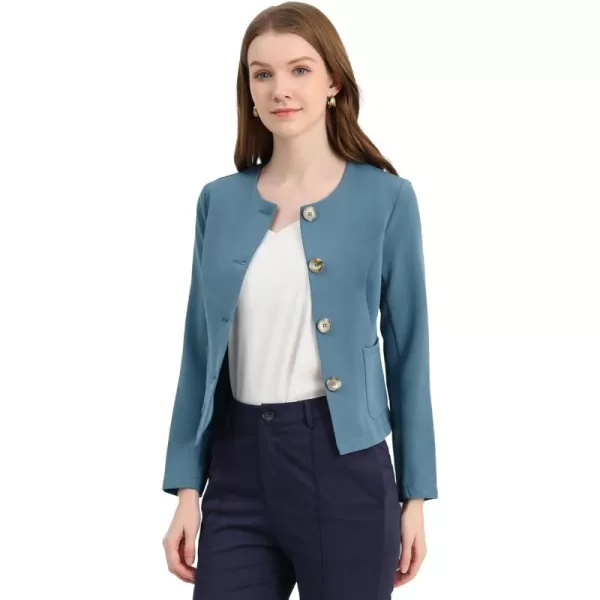 Allegra K Women's Fall Casual Jacket Elegant Button Front Work Office Blazer