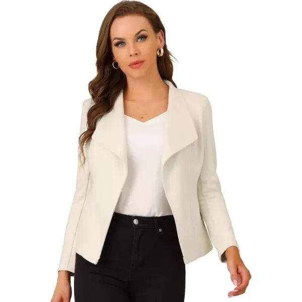 Allegra K Women's Faux Suede Jacket Open Front Lapel Draped Outwear Jacket Blazer