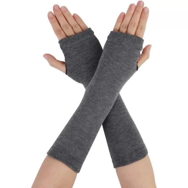 Allegra K Women's Fingerless Gloves Printed Elbow Length Knitted Arm Warmers