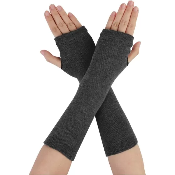 Allegra K Women's Fingerless Gloves Printed Elbow Length Knitted Arm Warmers