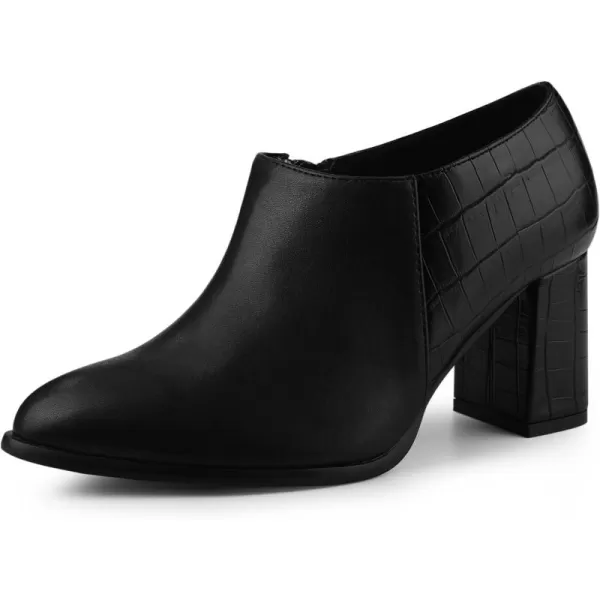 Allegra K Women's Heel Boots Pointed Toe Chunky Heels Ankle Booties