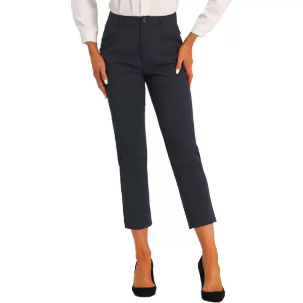 Allegra K Women's High Waist Elastic Back Office Work Ankle Pants