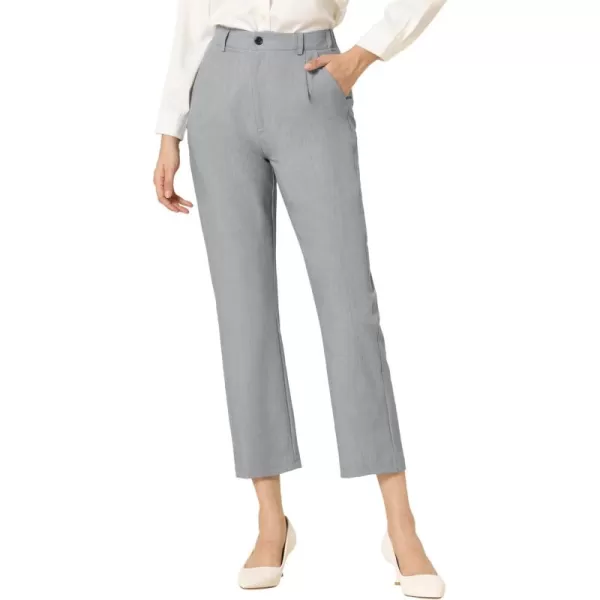 Allegra K Women's High Waist Elastic Back Office Work Ankle Pants