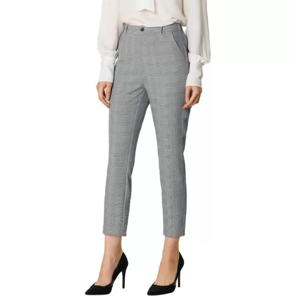 Allegra K Women's High Waist Elastic Back Office Work Ankle Pants