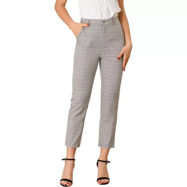 Allegra K Women's High Waist Elastic Back Office Work Ankle Pants