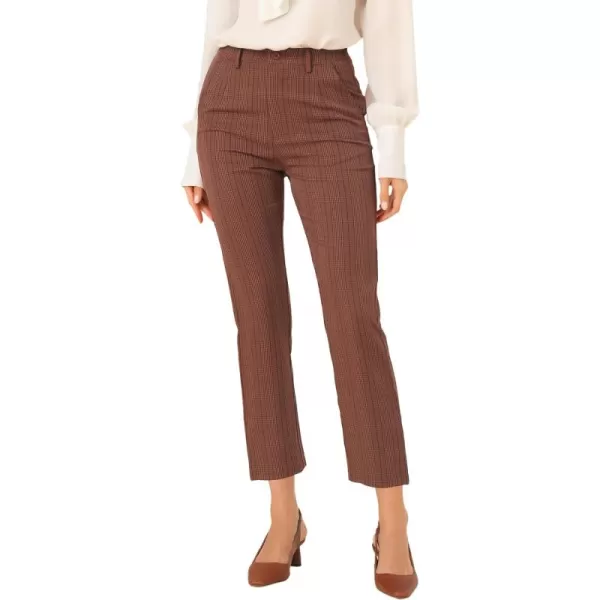 Allegra K Women's High Waist Elastic Back Office Work Ankle Pants