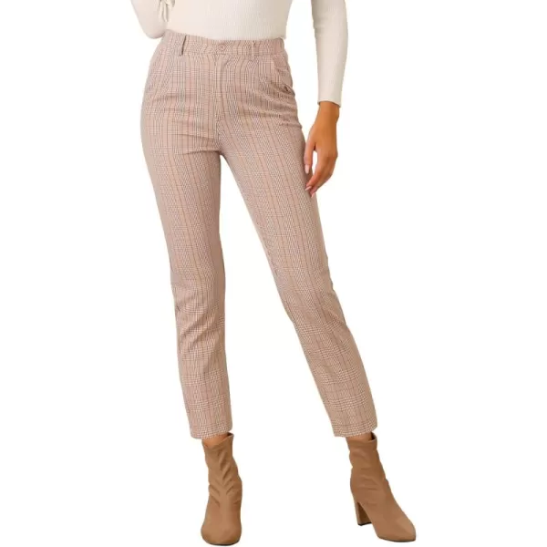 Allegra K Women's High Waist Elastic Back Office Work Ankle Pants