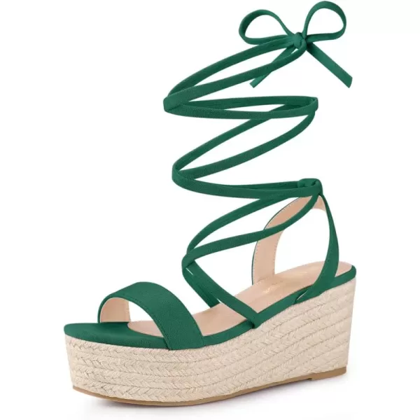 Allegra K Women's Lace Up Wedge Heel Slingback Platform Strappy Sandals