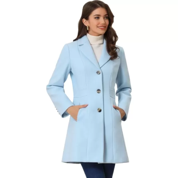 Allegra K Women's Lapel Single-Breasted Long Outerwear Winter Coats