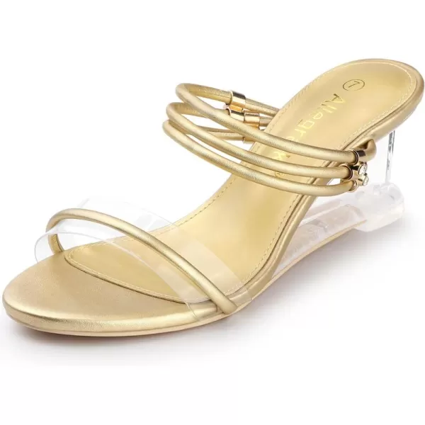 Allegra K Women's Low Wedges Clear Heel Sandals