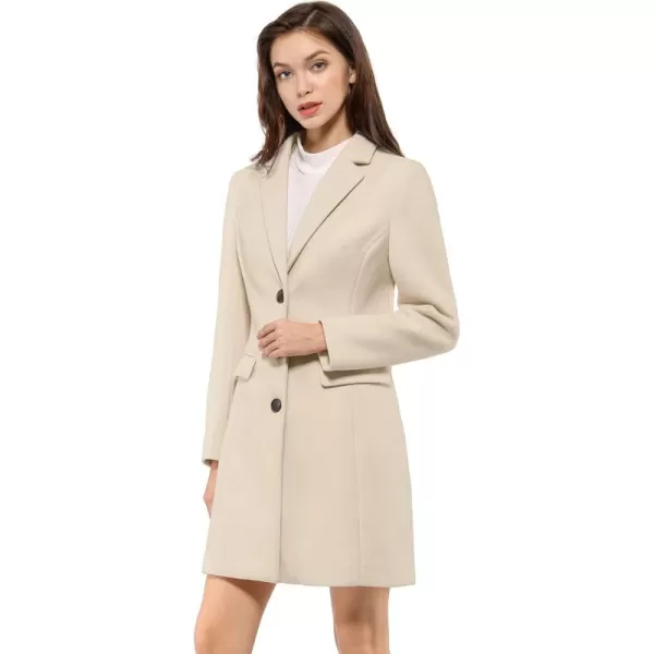 Allegra K Women's Notched Lapel Single Breasted Outwear Winter Coat