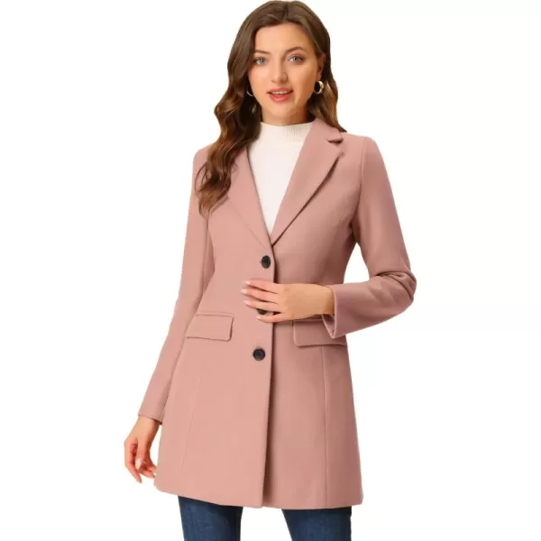 Allegra K Women's Notched Lapel Single Breasted Outwear Winter Coat