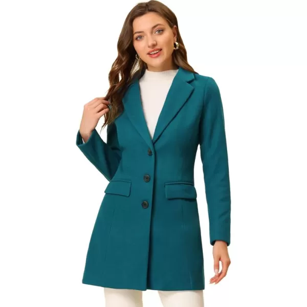 Allegra K Women's Notched Lapel Single Breasted Outwear Winter Coat