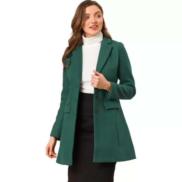 Allegra K Women's Notched Lapel Single Breasted Outwear Winter Coat