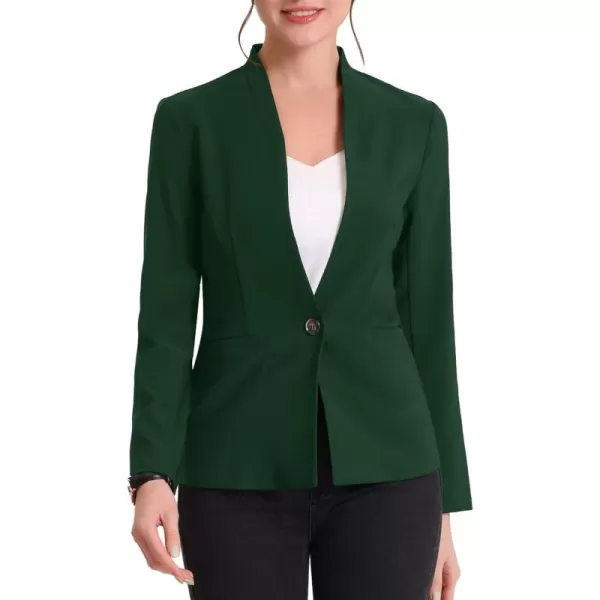 Allegra K Women's Office Work Blazer Collarless Jacket One Buttoned Long Sleeve Business Casual Blazer