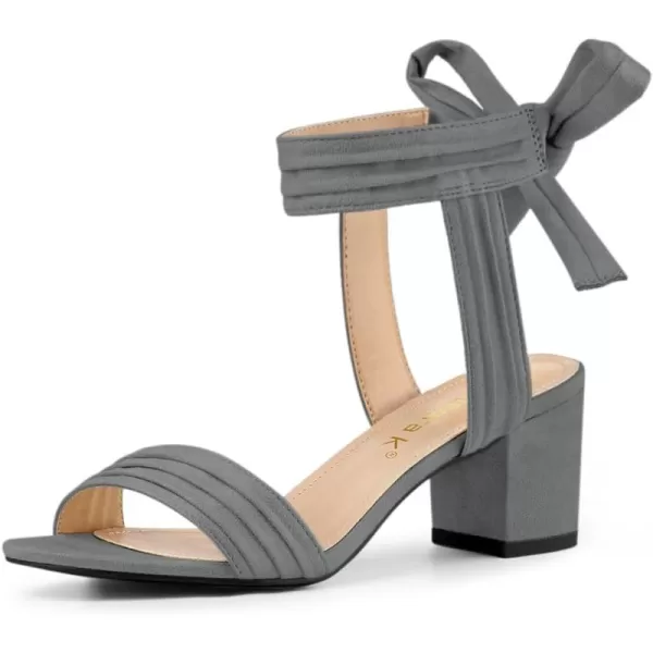 Allegra K Women's Open Toe Ankle Tie Back Block Heels Sandals