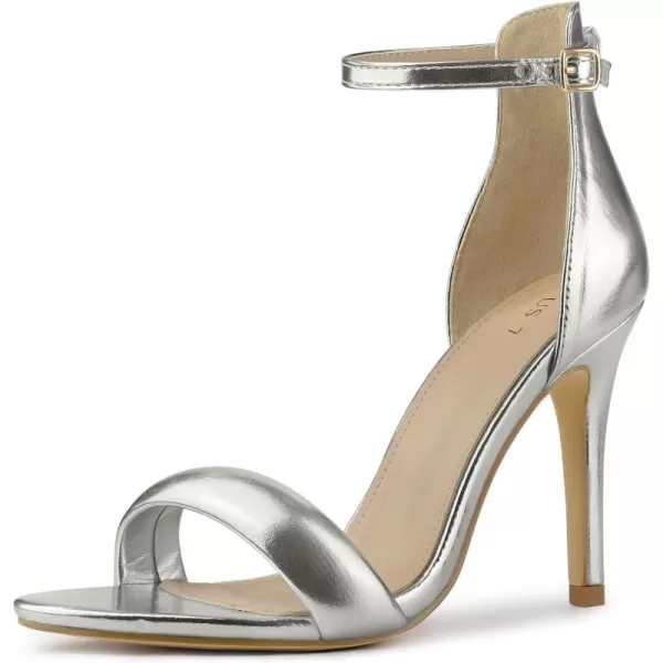 Allegra K Women's Open Toe Buckle Ankle Strap High Stiletto Heel Sandals