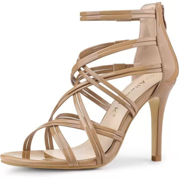 Allegra K Women's Open Toe Strappy Stiletto Heel Lace Up Sandals