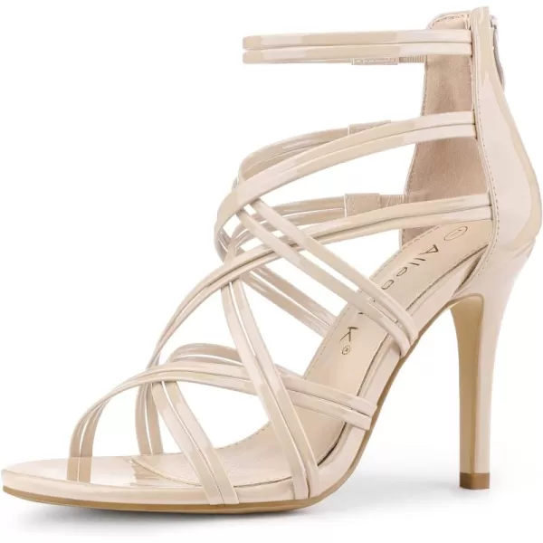 Allegra K Women's Open Toe Strappy Stiletto Heel Lace Up Sandals