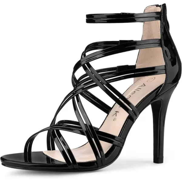 Allegra K Women's Open Toe Strappy Stiletto Heel Lace Up Sandals