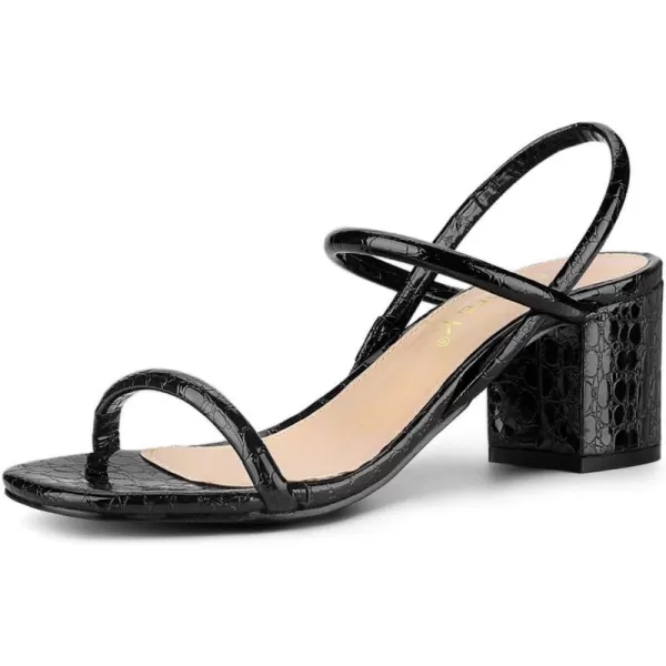 Allegra K Women's Opened Toe Ankle Strap Chunky Heeled Sandals