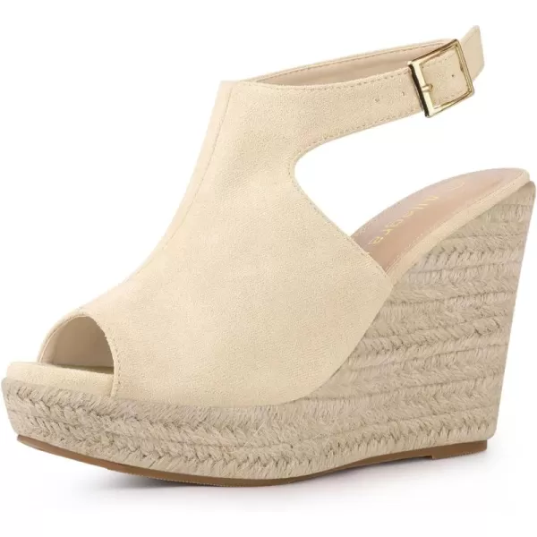 Allegra K Women's Peep Toe Slingback Platform Espadrilles Wedge Sandals