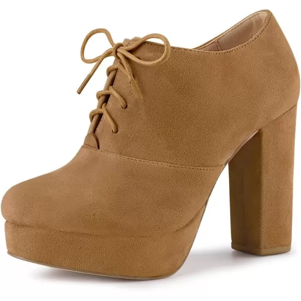 Allegra K Women's Platform Chunky Heel Lace Up Boots