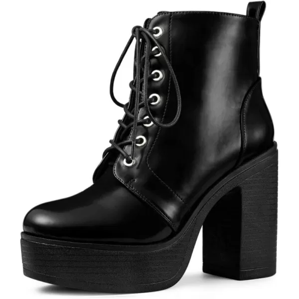 Allegra K Women's Platform Chunky High Heel Lace Up Combat Boots