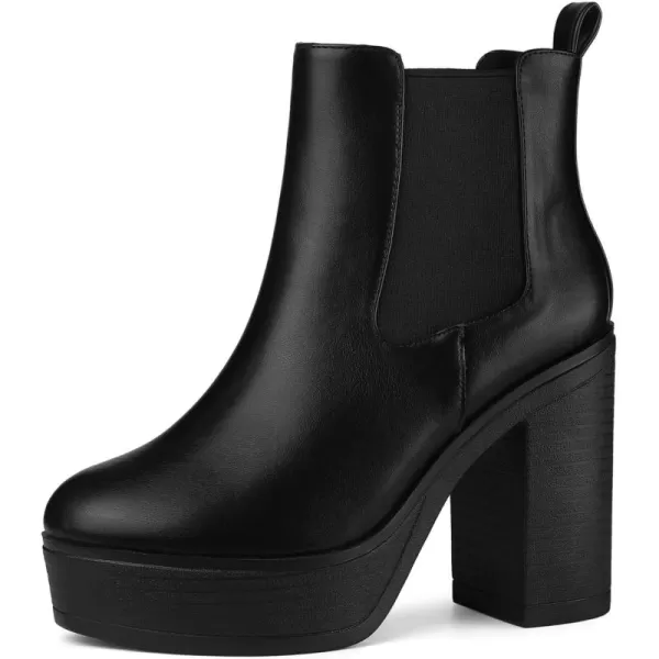 Allegra K Women's Platform Chunky High Heels Chelsea Ankle Boots