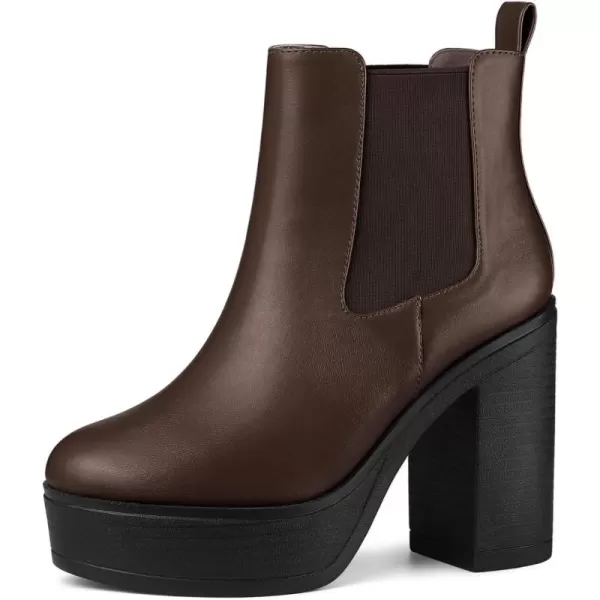 Allegra K Women's Platform Chunky High Heels Chelsea Ankle Boots