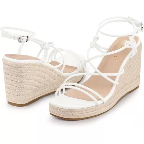 Allegra K Women's Platform Espadrille Wedge Heel Slingback Strappy Sandals