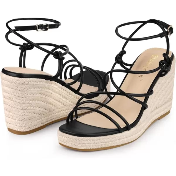 Allegra K Women's Platform Espadrille Wedge Heel Slingback Strappy Sandals