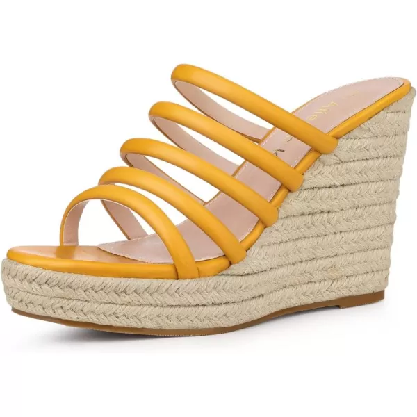 Allegra K Women's Platform Espadrille Wedge Strappy Straps Slides Wedges