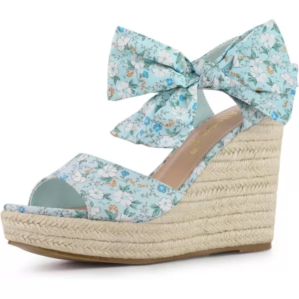 Allegra K Women's Platform Floral Printed Slingback Espadrille Wedge Sandals