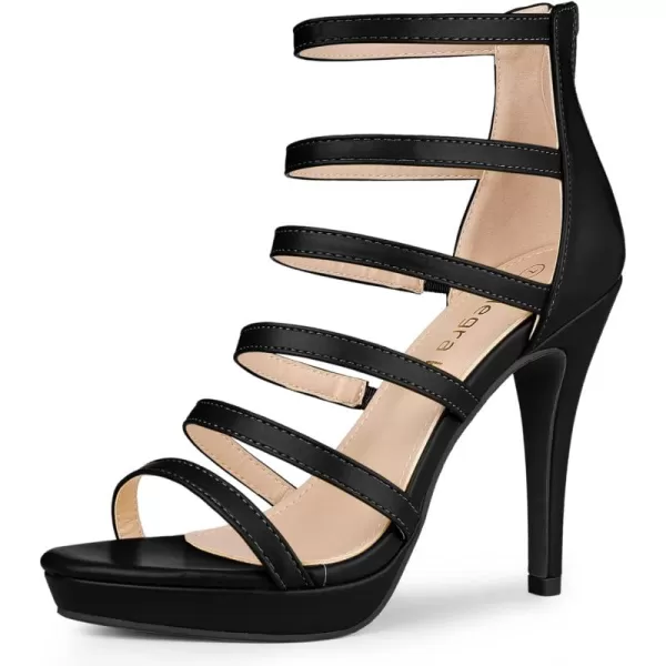 Allegra K Women's Platform Gladiator Strappy Indianapolis Stiletto Heel Sandals