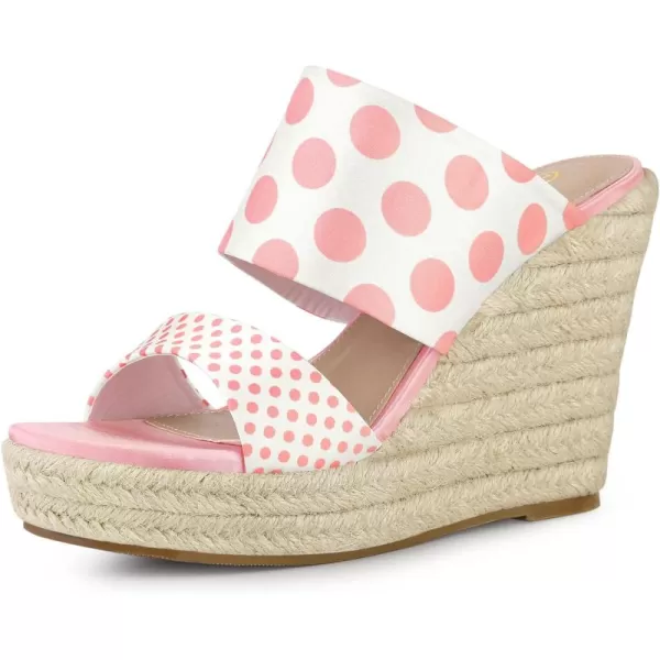 Allegra K Women's Platform Polka Dots Heel Espadrille Wedge Sandals