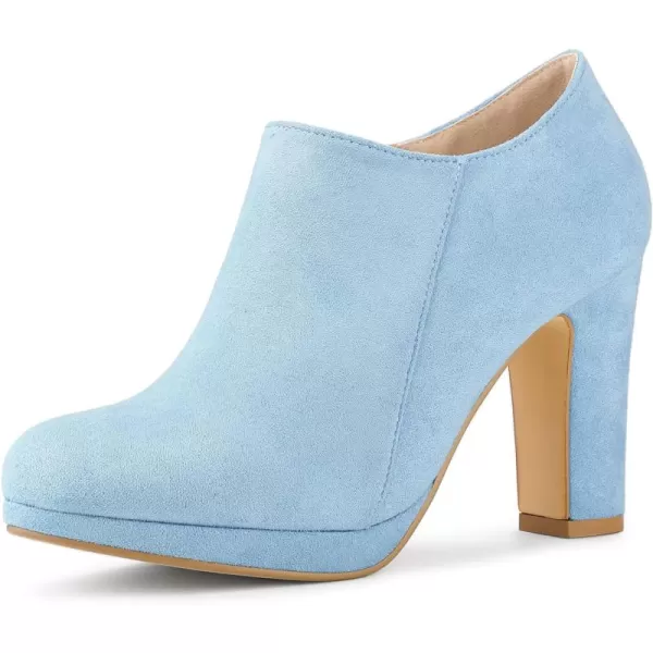 Allegra K Women's Platform Round Toe Chunky Heel Ankle Booties