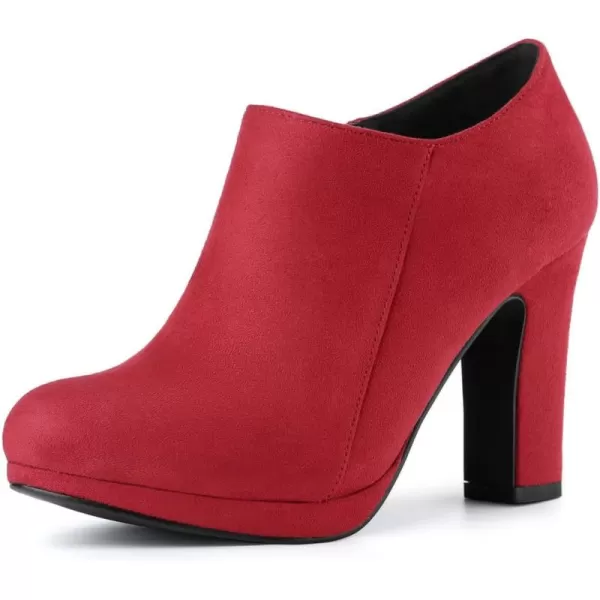 Allegra K Women's Platform Round Toe Chunky Heel Ankle Booties