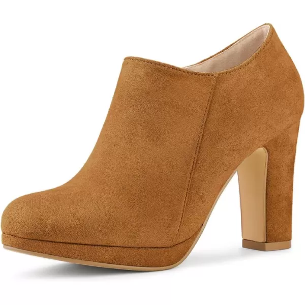 Allegra K Women's Platform Round Toe Chunky Heel Ankle Booties