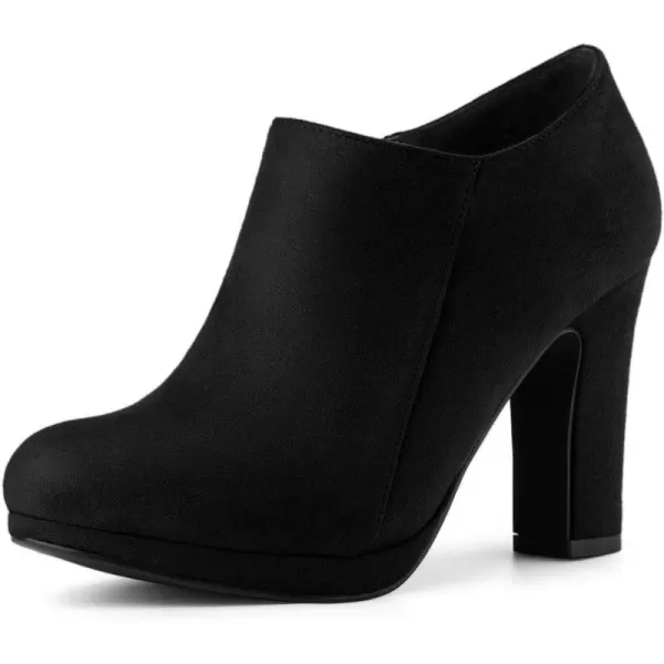 Allegra K Women's Platform Round Toe Chunky Heel Ankle Booties