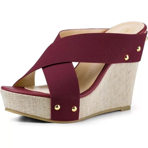 Allegra K Women's Platform Slide Wedge Sandals